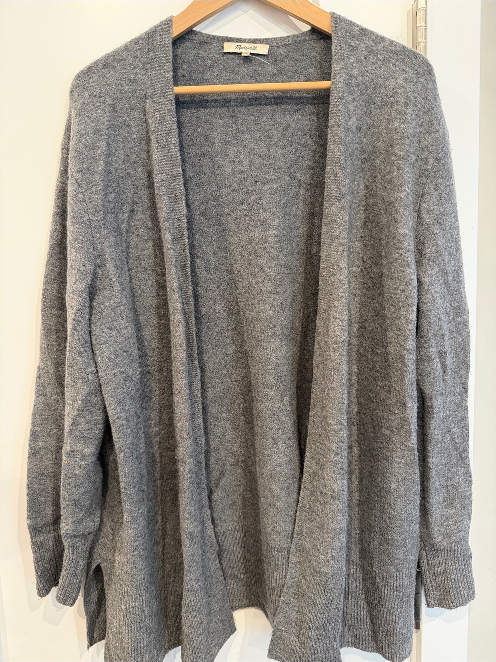 Madewell Open-Front Heather Gray Cardigan, Large